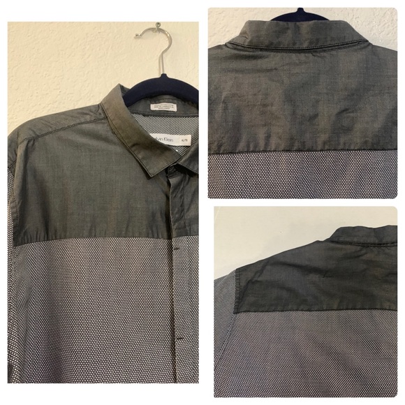 CALVIN KLEIN Color Block, LS  Body Fit, Sz. XL Hide Button Down Shirt/EUC - Picture 16 of 17